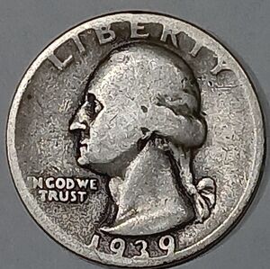 1939 Liberty Quarter Coin No Mark